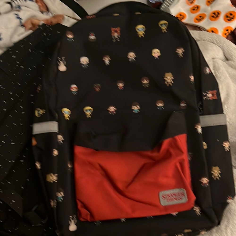 Loungefly Stranger Things Characters Backpack Bla… - image 1